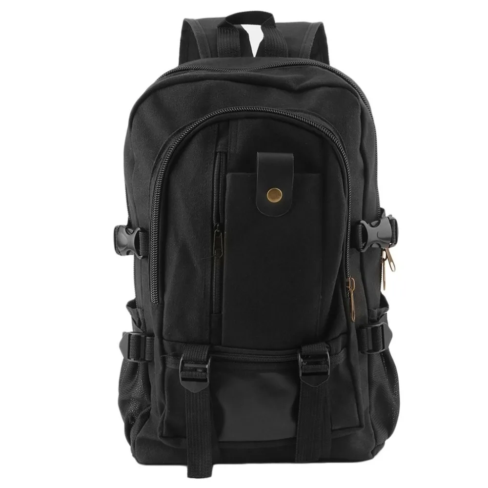 Multifunction Men Canvas Backpack School Rucksack Vintage Satchel Shoulder Laptop Bag Travel Male Backpack