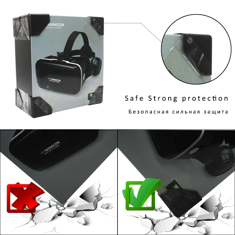 ВР shinecon 6 0 Google Cardboard Pro Version VR 3D очки виртуальной реальности и умный Bluetooth