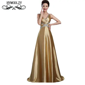 

New Summer Women Party Dress 2017 Long Birthday Party Long Dress Sexy Dress Moderator Dress Comfort Gold Vestidos ls180
