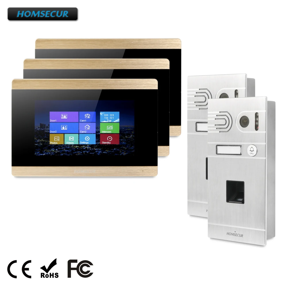 

HOMSECUR 7" Wired Hands-free Video&Audio Smart Doorbell with Call Transfer BC061-S + BM715-G