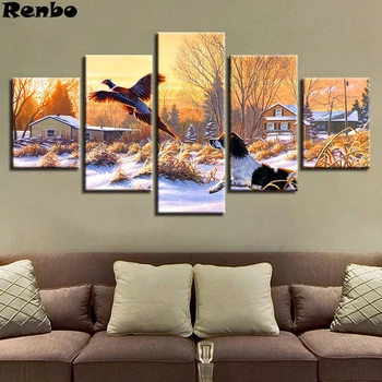 

5D DIY Diamond Painting Animal dog Diamond Embroidery Cross Stitch Kits 5 pcs Full Diamond Mosaic Home Decor Bedside Background