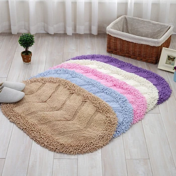 

Soft Chenille Skin-friendly 40x60cm Non Slip Bath Mats Bathroom Mat For Bedroom Toliet Rugs Set Water Absorption Carpet 5 Colors