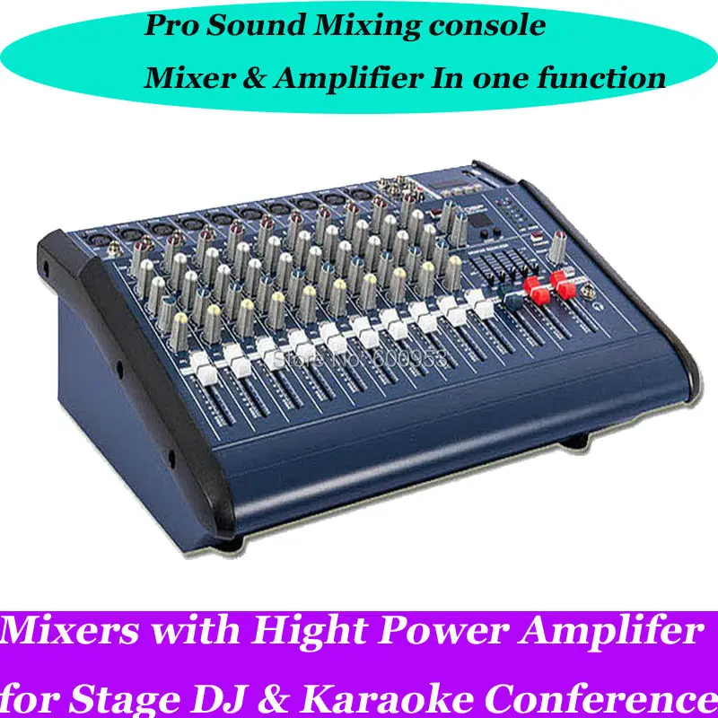 Professional 1600W 10 Channel DJ & Karaoke Powered Mixer Mixing console