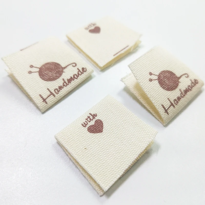 Ярлыки ручной работы из хлопчатобумажной ткани печатные бирки для одежды сумки, швейные принадлежности