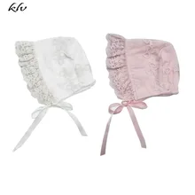 Lace Embroidery Cotton Baby Hat Vintage Infant Bonnet Hat for Girls Adjustable Photo Props Hat xxx embroidery adjustable graphic hat