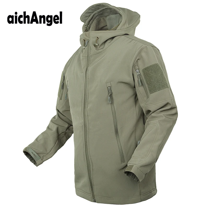  Army Camouflage Coat Military Tactical Jacket Men Soft Shell Waterproof Windproof Jacket Winter Hoo