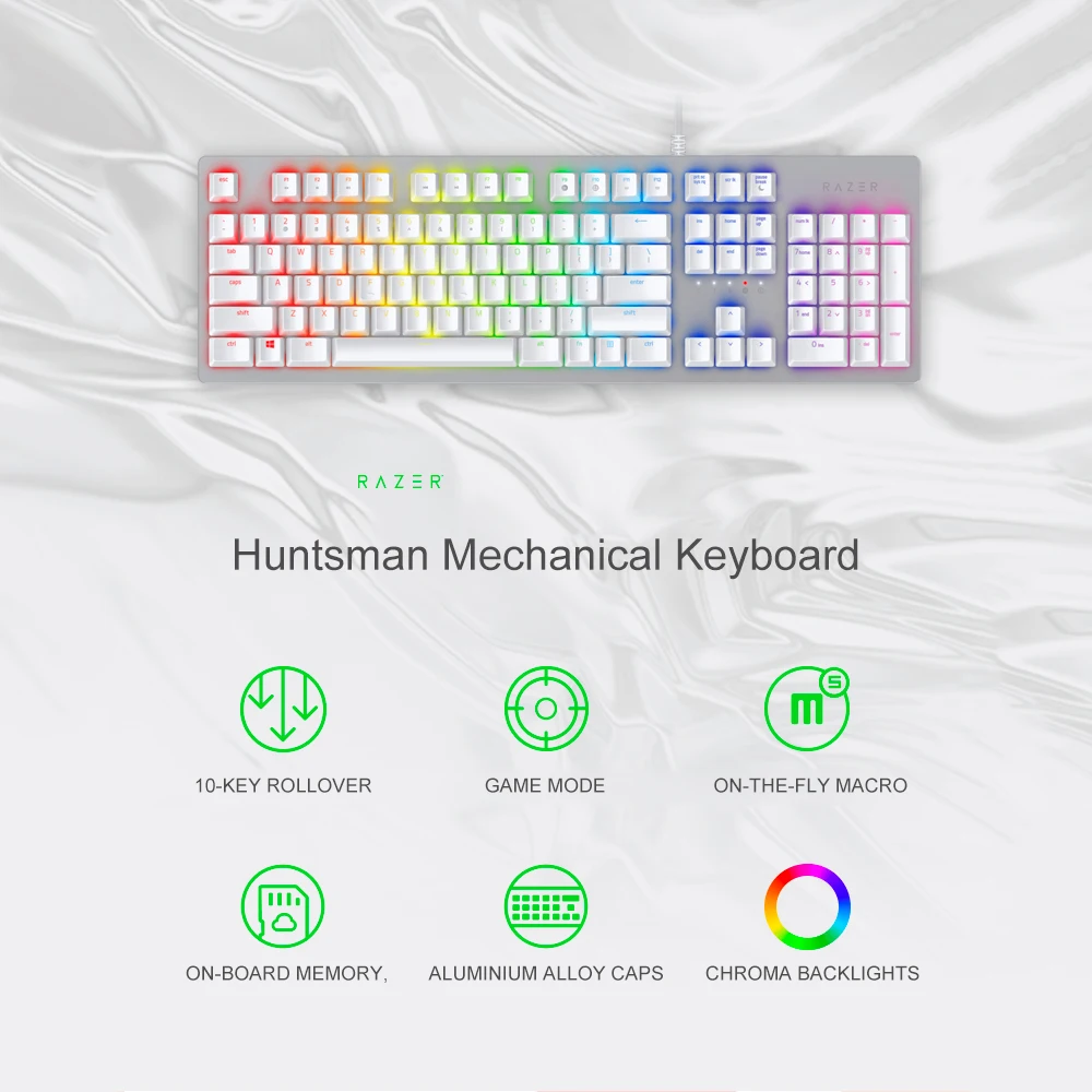 Механическая клавиатура Razer Huntsman игровая оптическая механическая с 104 клавишами