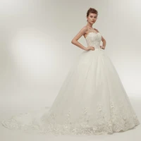 Fansmile Vestidos de Novia See Through Ball Wedding Dresses 2022 Train Plus Size Bridal Vintage Gowns FSM-009T - Image 3