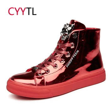 

CYYTL Fashion Men's 2019 Trending Winter Shoes High-top Tiger Head Mirror Sneakers Young Boys Students Nightclub Tenis Masculino