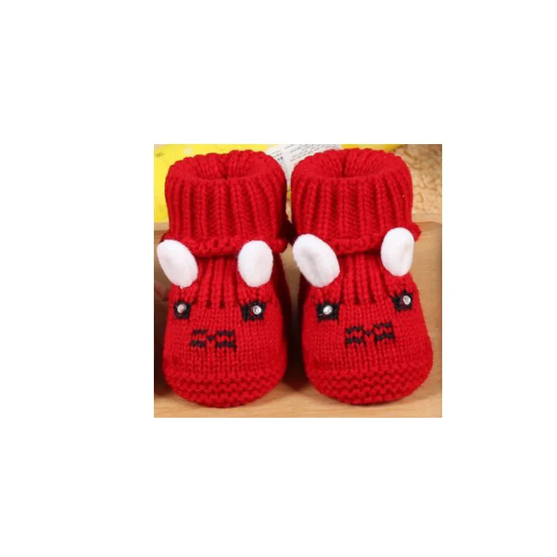 Новые осенне-зимние шерстяные детские носки для малышей плотные детские носки ручной работы - Цвет: Red rabbit