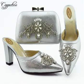 

Capputine African Matching Spike Heels Shoes And Bags Italian In Women 2019 Summer Nigerian Party Shoes And Bag Sets 9Colors