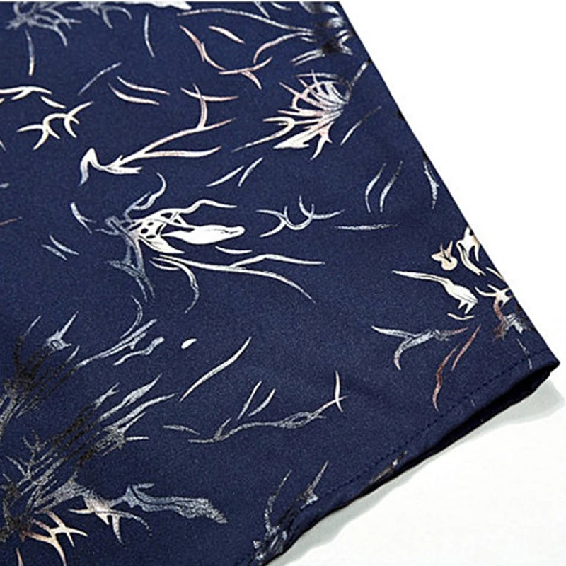 2019 الذكور الأزياء العلامة التجارية عارضة الأعمال ملابس رجالي تلائم الرجل النحيف قميص camisa قمصان طويلة الأكمام الأزهار الاجتماعية اللباس الم...