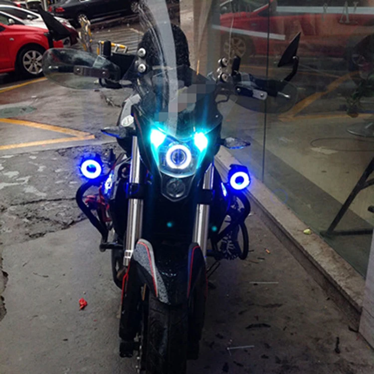 OKEEN, супер яркий светодиодный светильник, 6 светодиодов, 18 Вт, ангельские глазки, рабочий светильник, мотоциклетный головной светильник, 12 В, 6000 К, белый, синий, точечная лампа для вождения автомобиля, мото