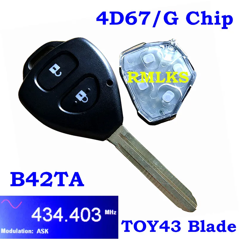 Для TOYOTA HILUX VIGO MK6 SR5 2 кнопочный пульт дистанционного управления 4D67 CHIP KEY