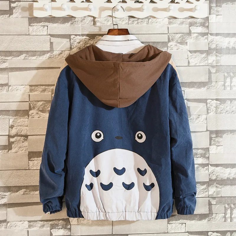 Куртка с капюшоном Totoro для мужчин и женщин демисезонная свободная бейсбольная
