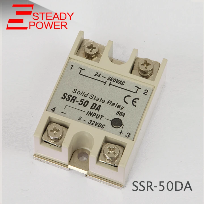 

24V-380V 50A 250V SSR-50DA Solid State Relay Module 3-32V DC AC SSR-50 DA