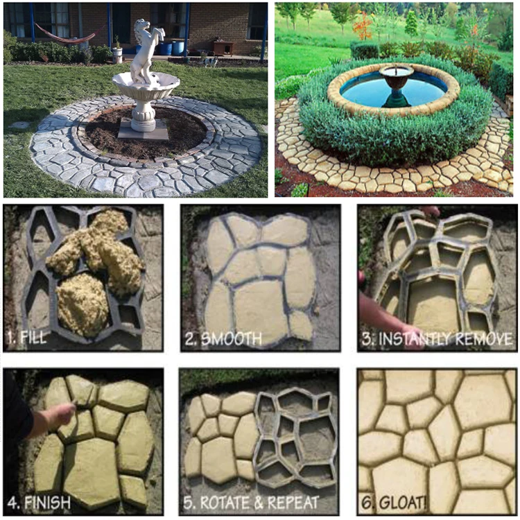 

50*50cm 5pcs/lot pathmate stone mold artificial path molds culture stone mold Paving stone mould diy stone pavement mold