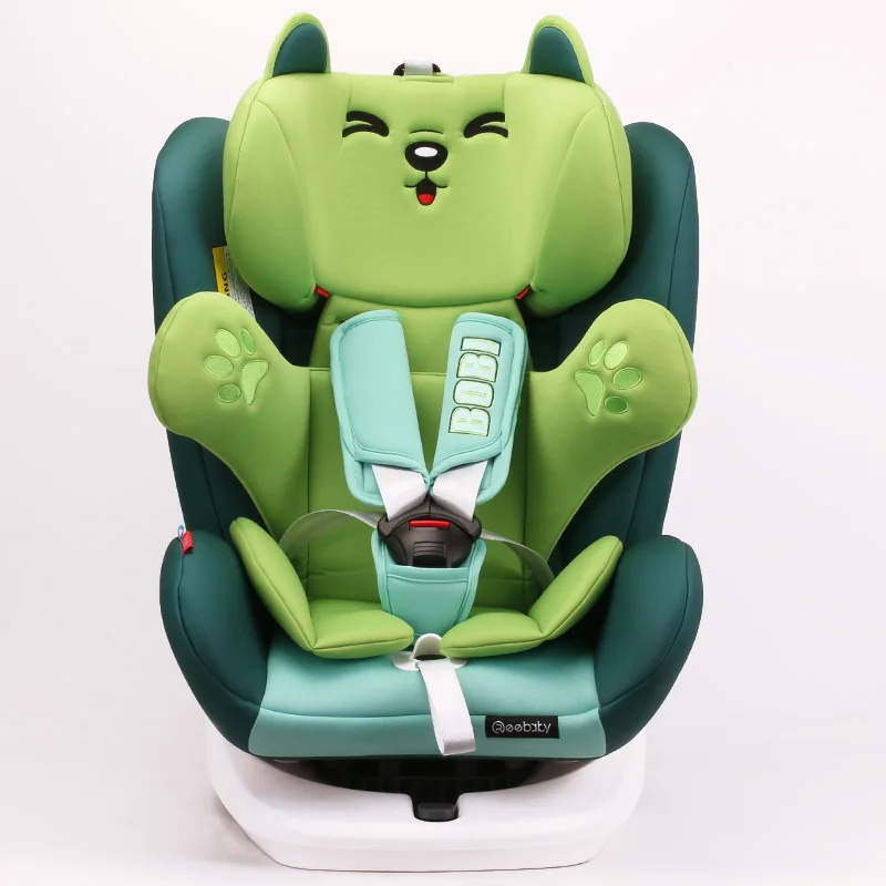 Детское вращающееся сиденье безопасности ISOFIX интерфейс от 0 до 12 лет Детское кресло bobi custom - Цвет: Зеленый