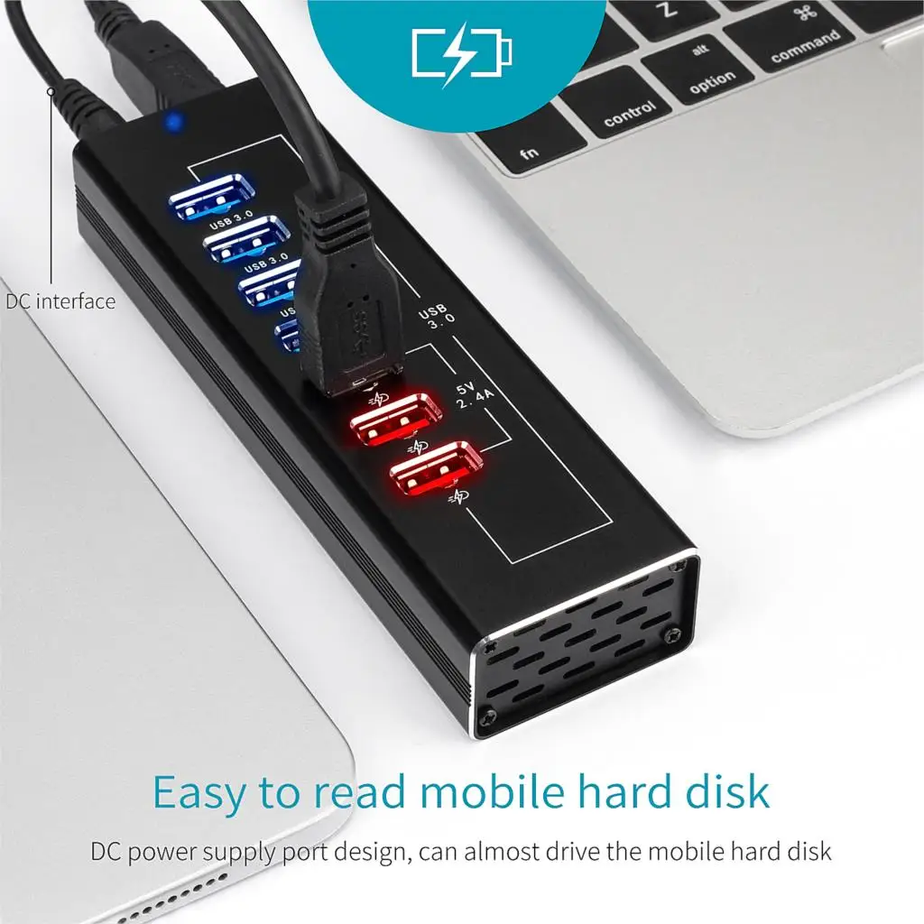 7 Порты и разъёмы док станция USB 3 0/Тип C концентратор Мощность адаптер 12В 3A смарт