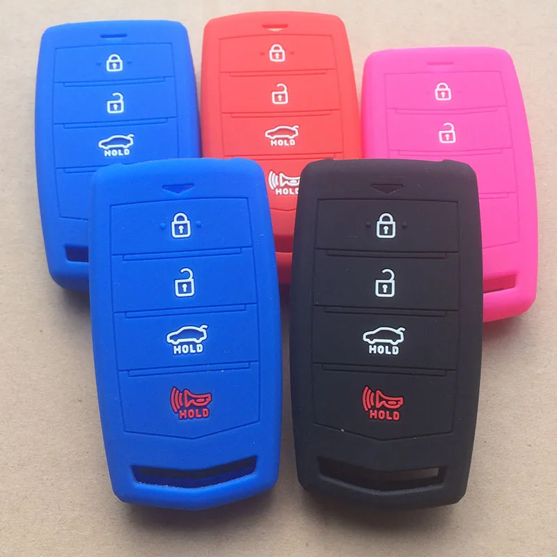 

Silicone Car Key fob set Case Cover hood skin for Hyundai Genesis G90 G80 remote 4 button keyless protect shell accessories