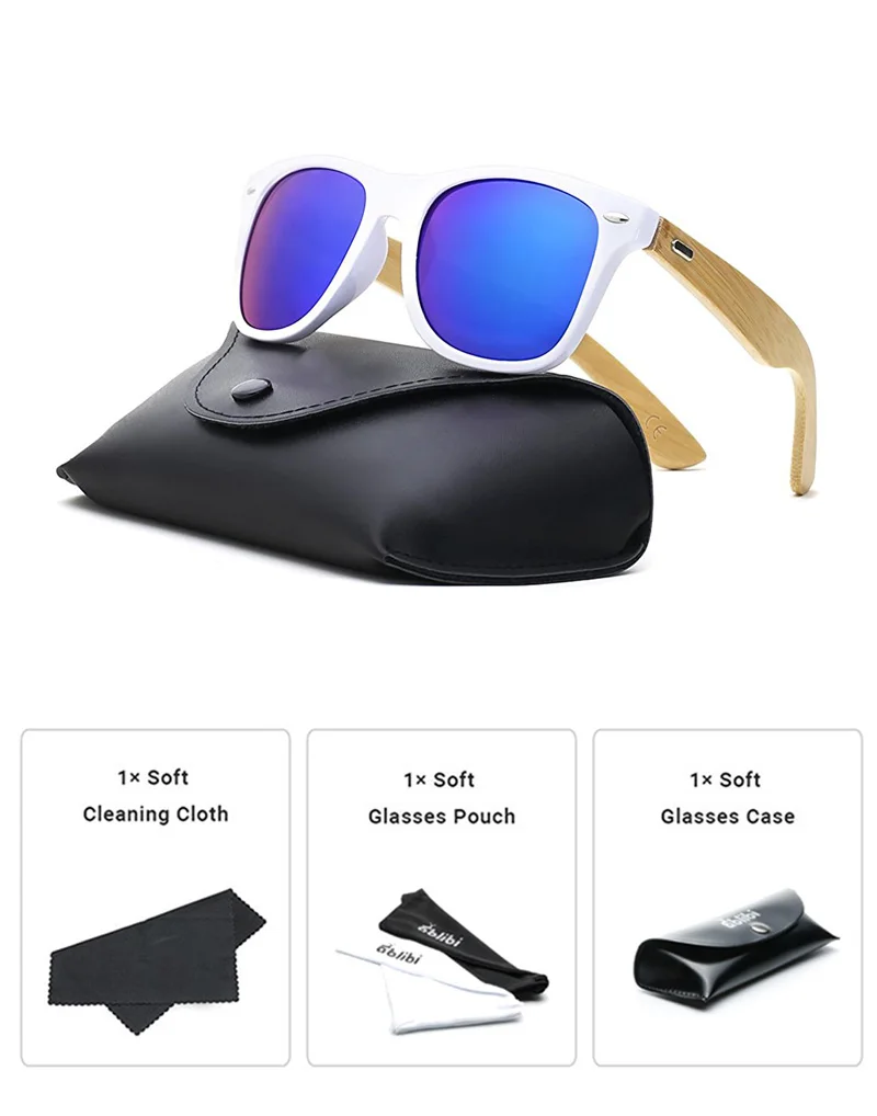 

White Bamboo Wooden Retro Temple Sunglasses Square Male Sunglasses Men Black Oversized Big sun Glasses for Women sun glasses