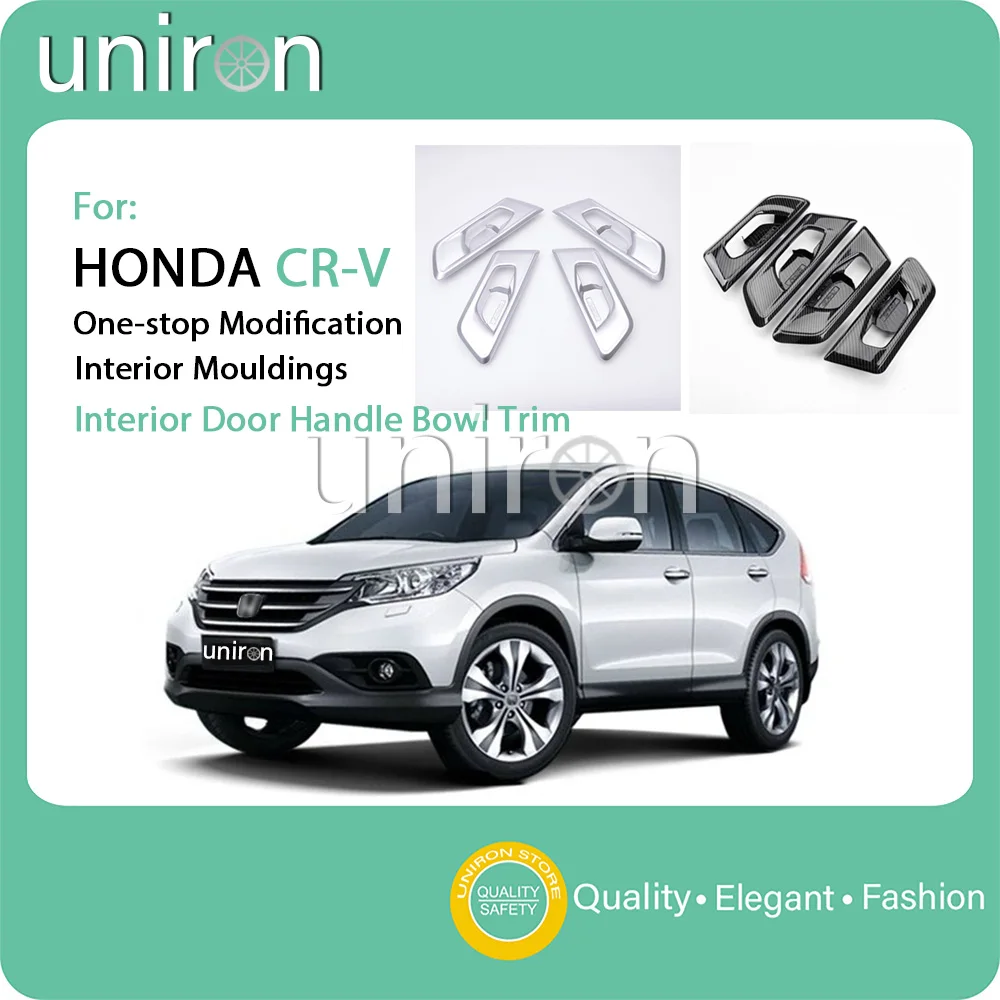 Uniron Interior Accessories Interior Door Handle Bowl Trim Sticker Cover Carbon Fiber/ABS Chrome Frame for HONDA CR-V CRV 2017 Uniron Interior Accessories Interior Door Handle Bowl Trim Sticker Cover Carbon Fiber/ABS Chrome Frame for HONDA CR-V CRV 2017