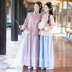 Новый Hanfu китайские танцевальные костюмы весна костюм ханьфу древних китайский костюм Для женщин Традиционный китайский народный танец