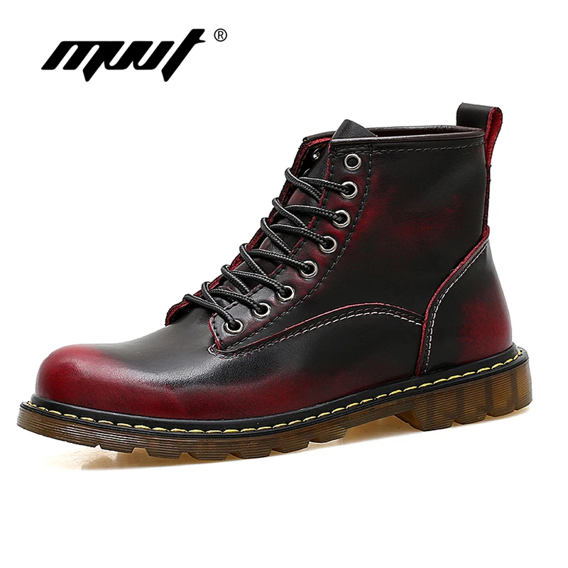 

Fashion leather men boots Ankle Boots Winter Autumn men's Motorcycle Snow Boots Oxfords men winter Shoes