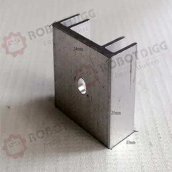 

8pcs/lot 24mm length 20mm width 10mm height High Quality Super Heat Conduction Aluminum Silver Heatsink with a Hole
