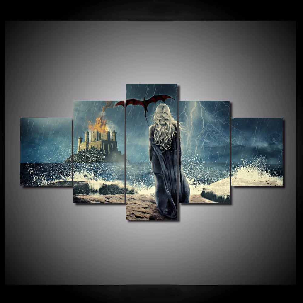 5 Pieces/set Game of thrones daenerys Wall Art For Wall