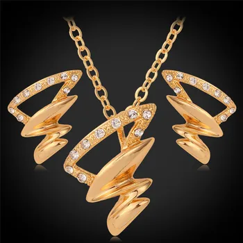 

New Hot Set Gold Color Pendant Earrings Choker Necklace Set Fashion Jewelry Set Rhinestone Jewelry Set For Women MGC PE3067