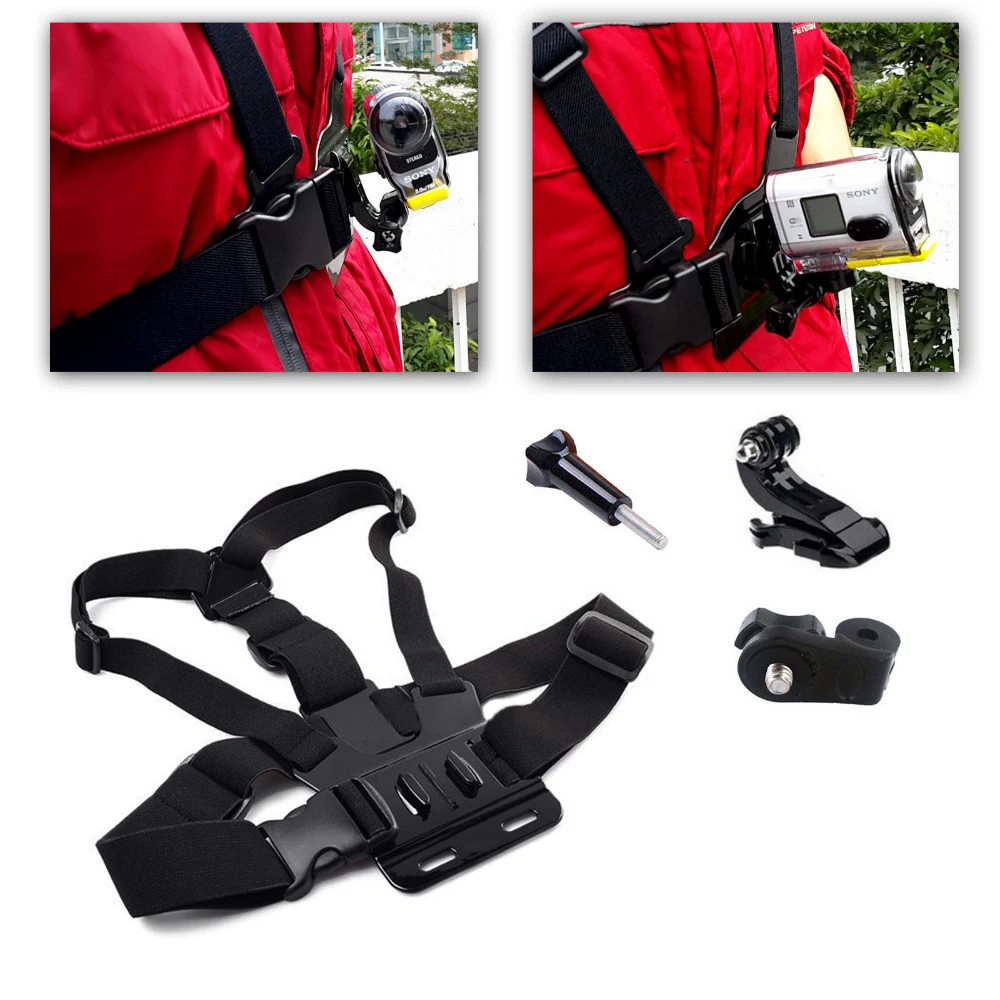 

Chest Strap Belt Mount + J Hook + AEE 1/4" Adapter long Acew For Gopro Hero 7 6 5 4 3+ 3 Xiaomi Yi 4K II SJCAM SJ4000 SJ5000