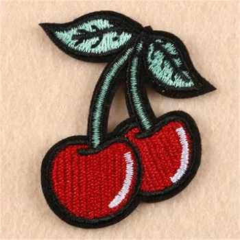 

Clothing diy embroidery iron on patch deal with it cherry fruit biker patches for clothes girl stickers fabric free shipping