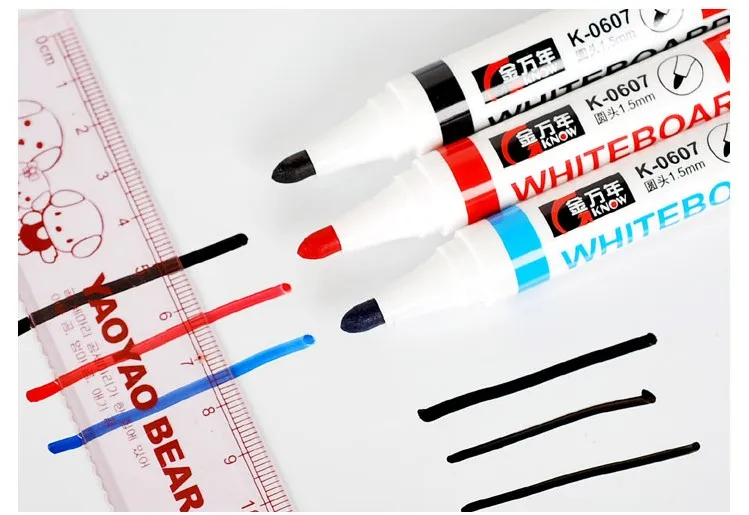 10 шт./кор. стираемый многократный маркер на водной основе маркер для доски 300 метров для школьных канцелярских принадлежностей и офиса, BBB00023