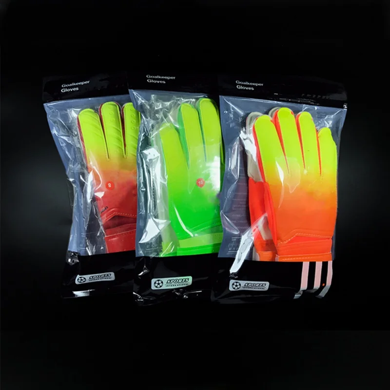 Цветные градиентные кости гильотина ПУ Латекс утолщенные футбольные вратарь противоскользящие перчатки футбольные перчатки вратаря двойная защита