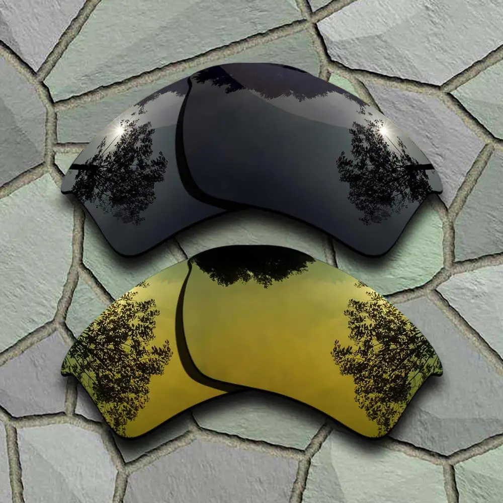 Black-Yellow Golden Серые черные и желтые золотистые солнцезащитные очки поляризованные Сменные линзы для Оукли полукуртка 2,0 XL - Цвет линз: Black-Yellow Golden