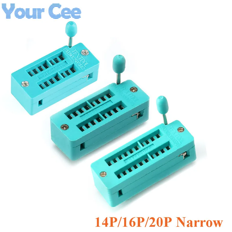 

2pcs IC Sockets IC lock seat Test Universal Test Socket Narrow 14Pin/16Pin/20Pin ZIF Socket 14P/16P/20P