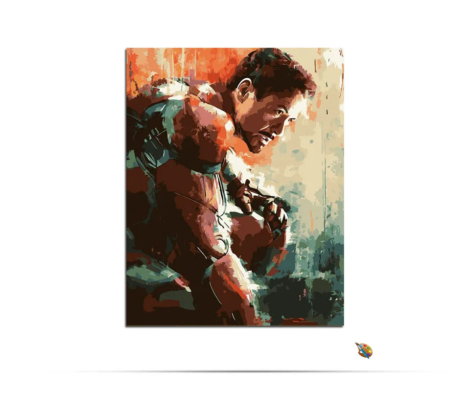 Unframed Picture On Wall Acrylic Coloring By Numbers DIY Painting By Numbers Unique Gift Oil Painting The Avengers iron man