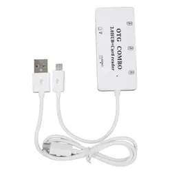 OTG Многофункциональный USB 2,0 HUB + мини USB SD/TF Card Reader Combo для samsung htc sony MIUI