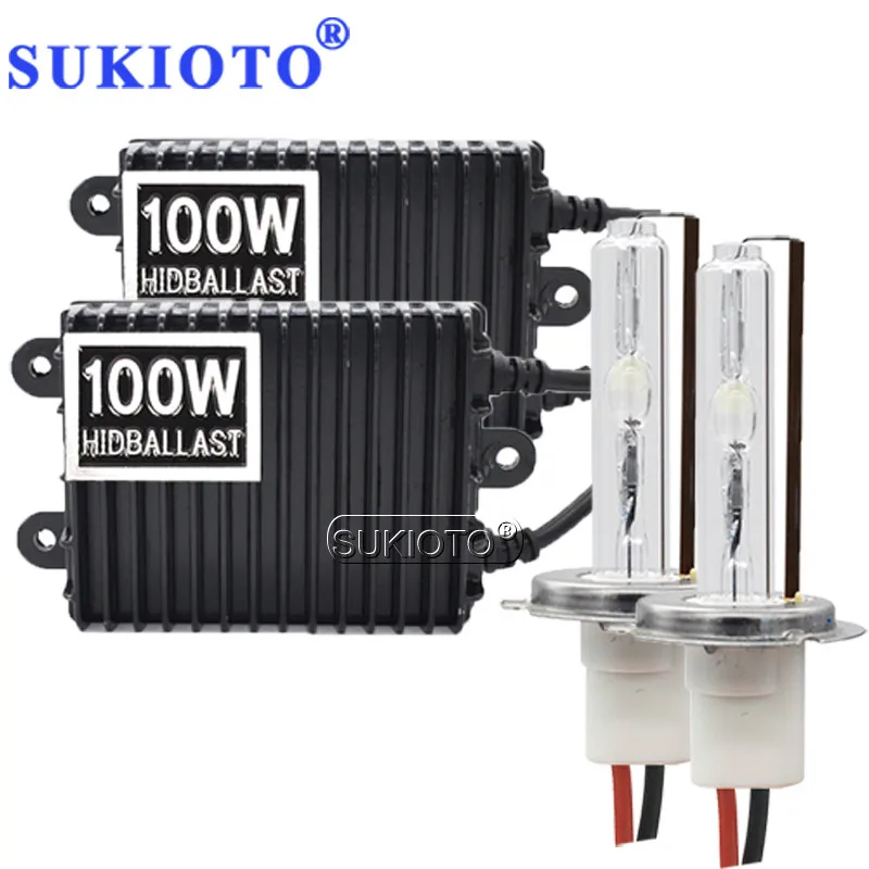 SUKIOTO HID Headlight 100W xenon kit H7 H1 H3 H8 H11 hid xenon kit 75W 150W hid ballast high power car light 4300K 6000K 8000K
