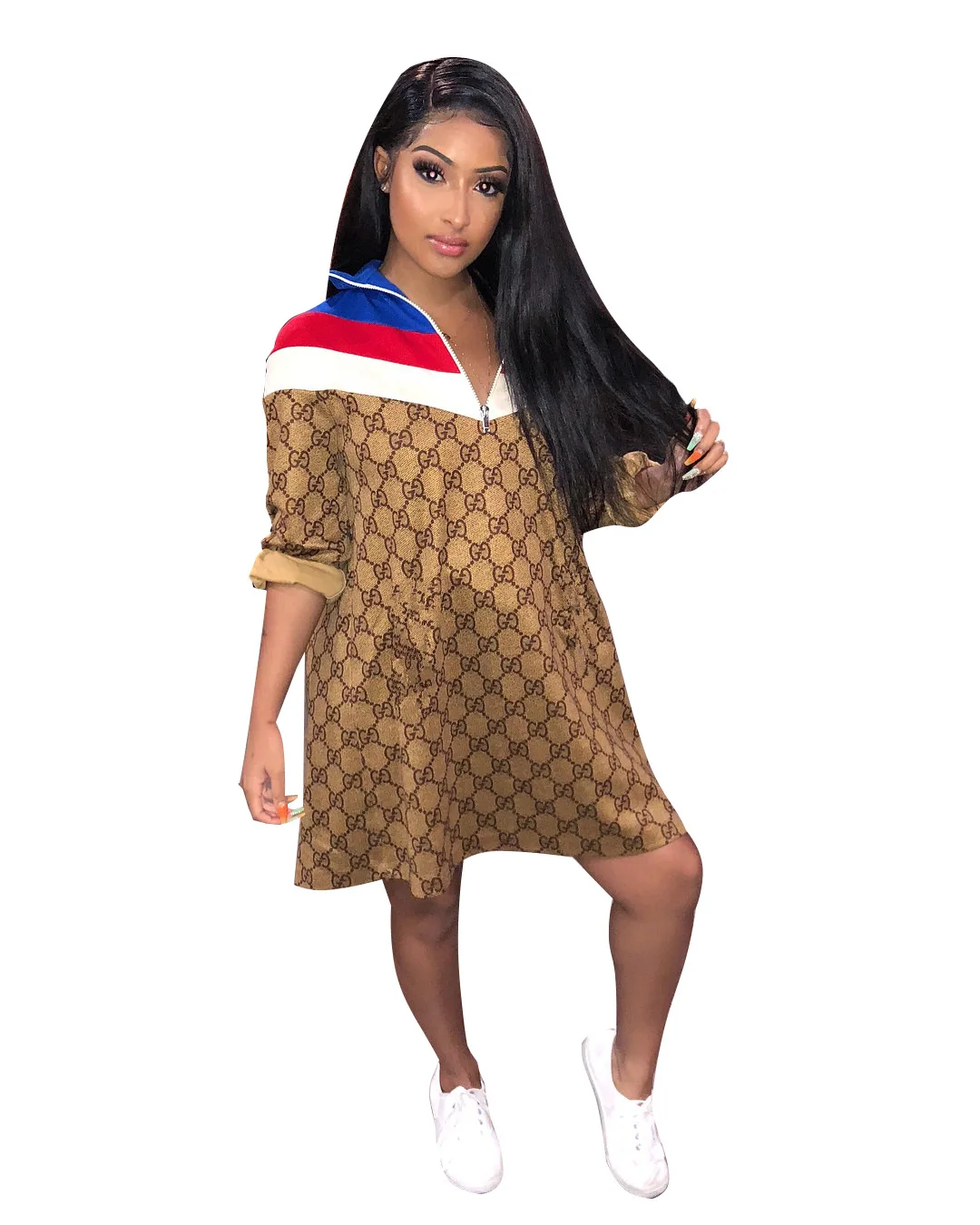 

New for summer 2019, available in monogramme print, long sleeves, lapels, fashion, casual, dress