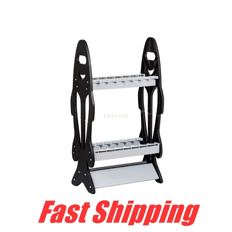 

High-strength plastic fishing rod display stand Marine 16 grid fishing gear rack for Ship yacht fishing rod Storage Racks