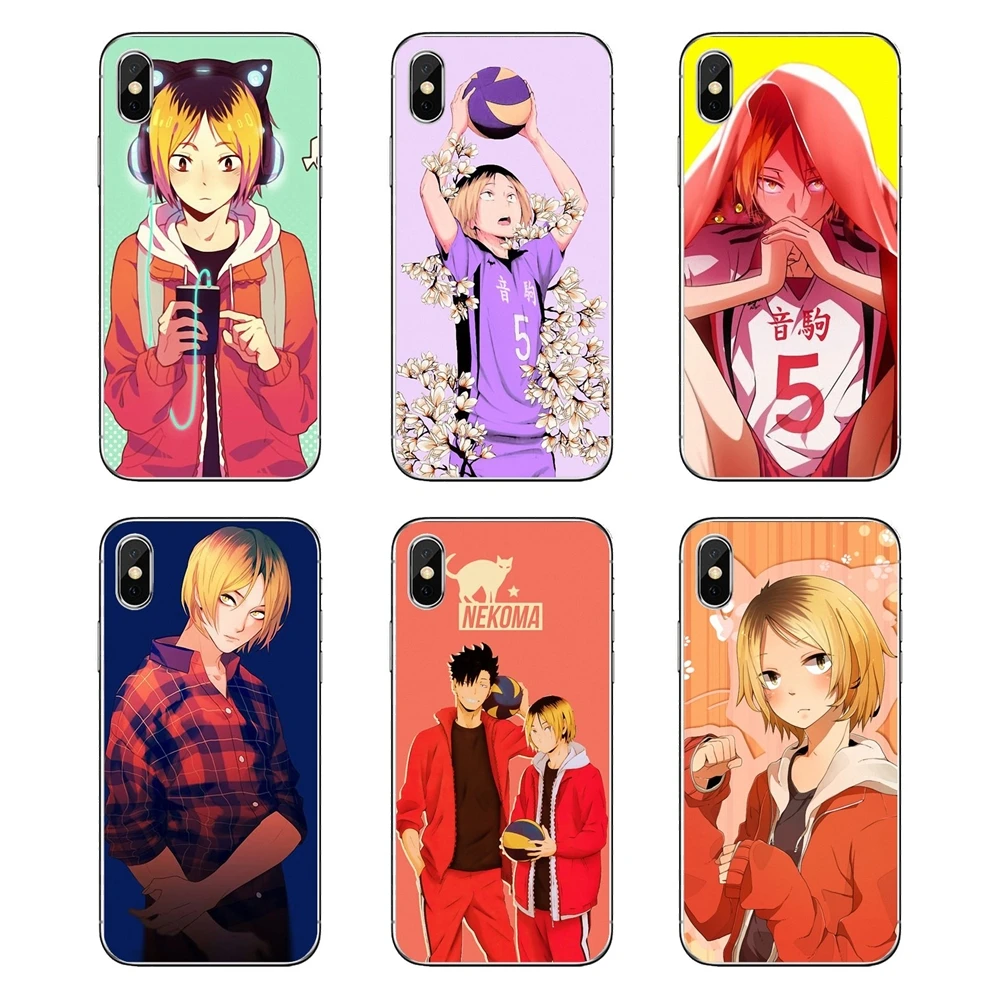 

For iPod Touch iPhone 4 4S 5 5S 5C SE 6 6S 7 8 X XR XS Plus MAX Kenma Kozume of Haikyuu Anime Print Transparent TPU Cases Covers