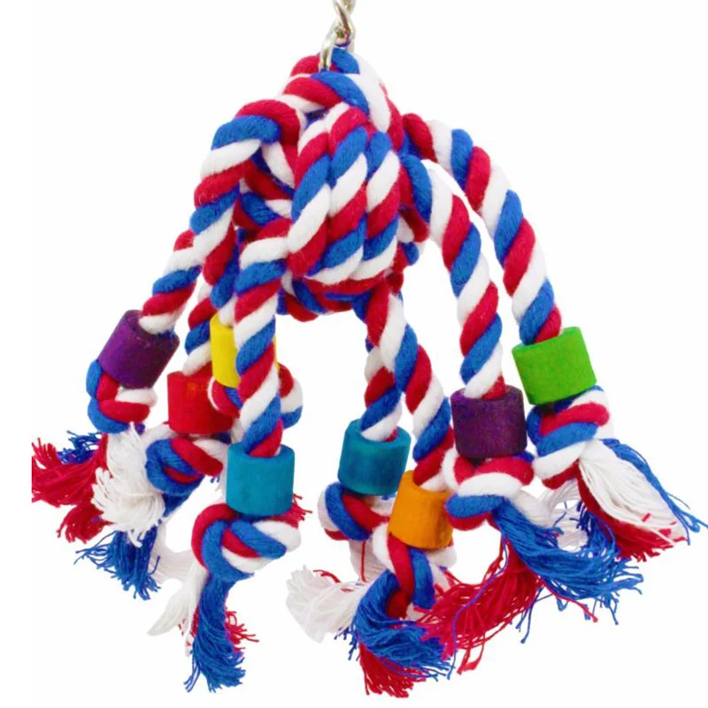 

Colorful Parrot Bird Perch Chew Toy Hanging Standing Swing Climbing Cockatiel Pet Training Accessories for small medium bird