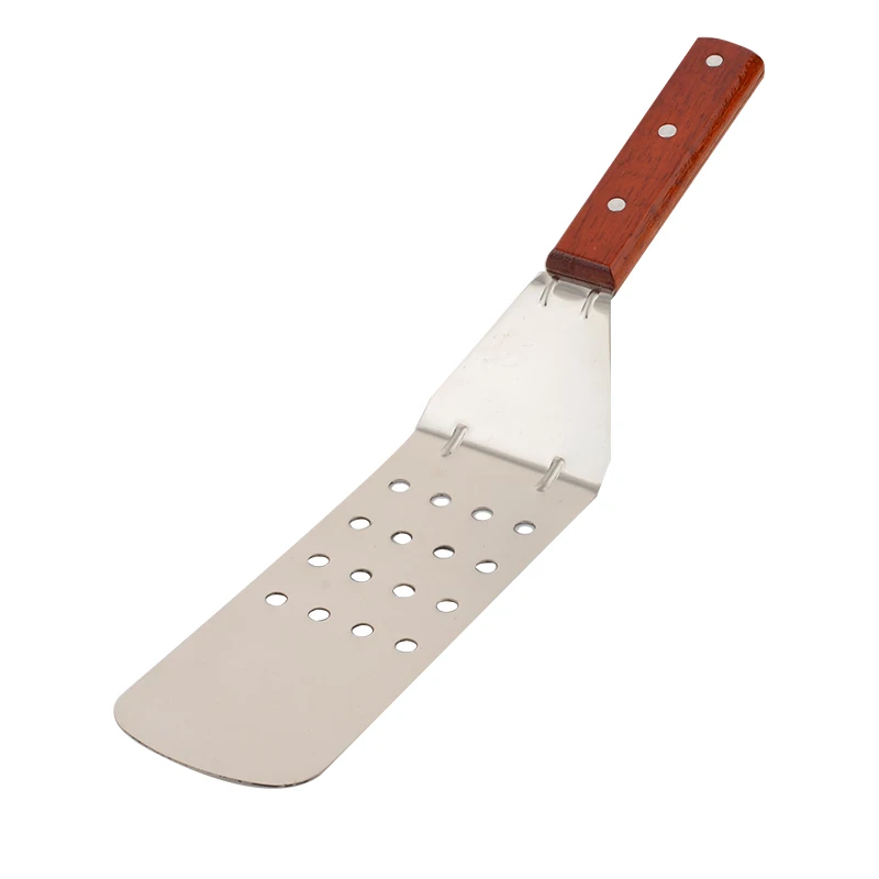 OBRKING Stainless Steel Pizza Shovel With Wooden Handle BBQ Spatula Roasting Shovel Turners Cake Lifter Home Kitchen Accessories