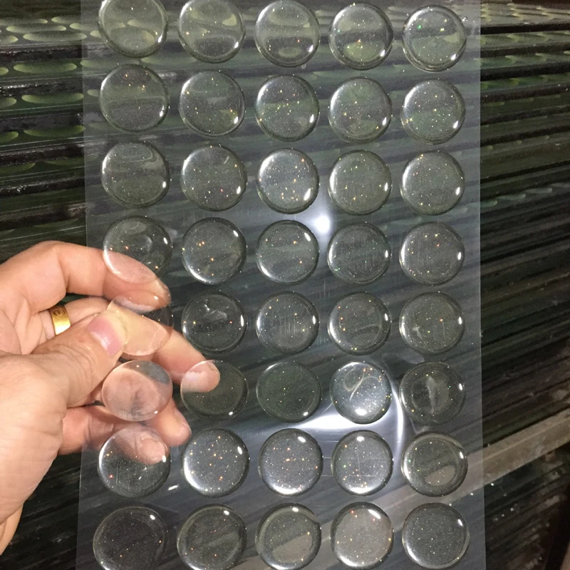 100pcs 16 20 25mm Round 3D Transparent Flash Clear Epoxy Adhesive Circles Bottle Cap Stickers Resin Bottle Cap Crafting DIY for Epoxy Adhesive Stickers