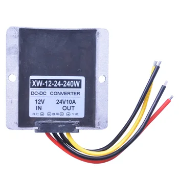 

Silver Gray Dampproof DC12V Step Up to 24V 240W 10A Car Power Converter Adaptor