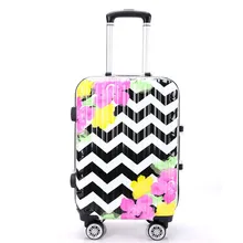 20 24 Inch aluminum frame universal wheel rolling Carry-Ons luggage trolley Bags travel case new mirror Printing flowers suitcas