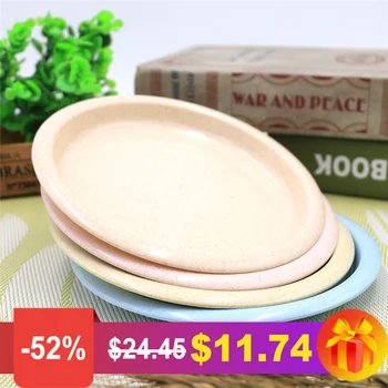 

MORGIANA 4pcs/set 7.5 inch 4 Pcs/Set Eco-friendly Wheat Straw PP Dinner Plates Dishes for Cake Dessert Travel Dinnerware Sets