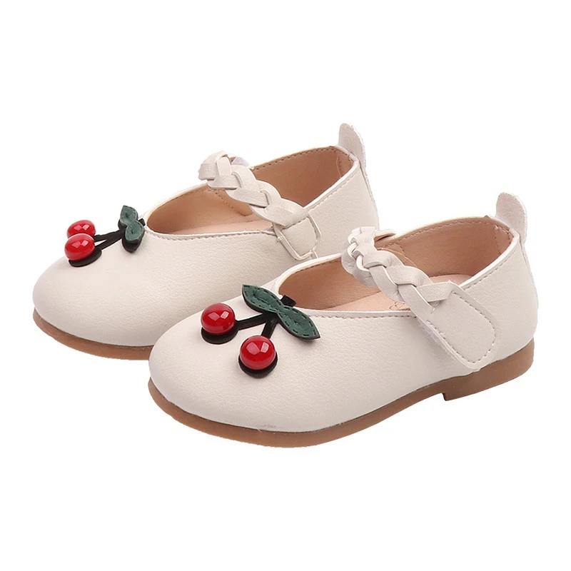 

Kids Shoes PU Cherry Cute Baby Girl Shoes Children Sneakers Casual Flat Princess Shoes Party Birthday Gift
